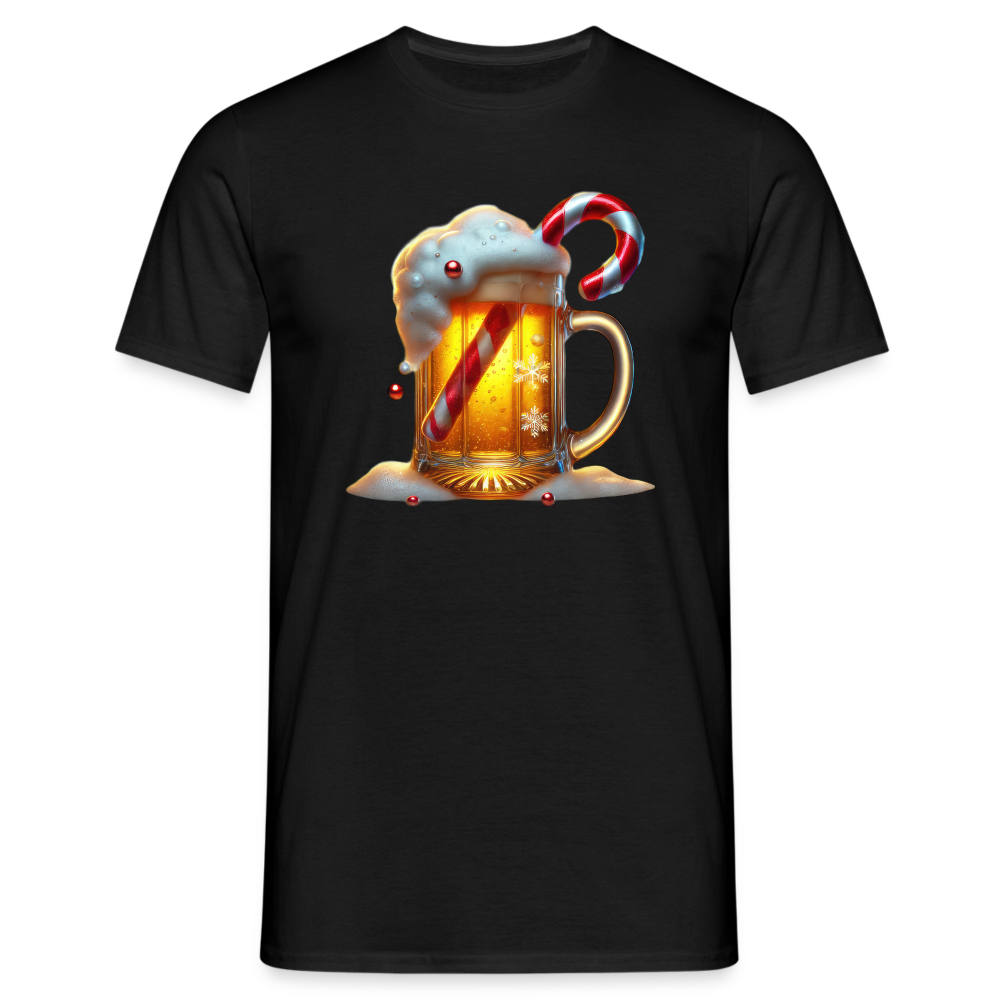 Weihnachten Bier Lustiges Weihnachts T-Shirt - Schwarz