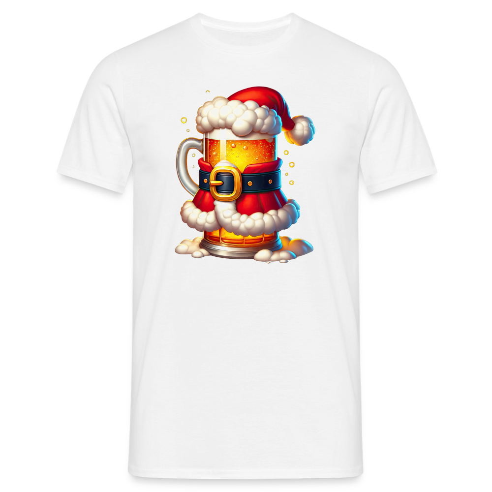 Bier als Weihnachtsmann Santa Lustiges Weihnachts T-Shirt - Weiß