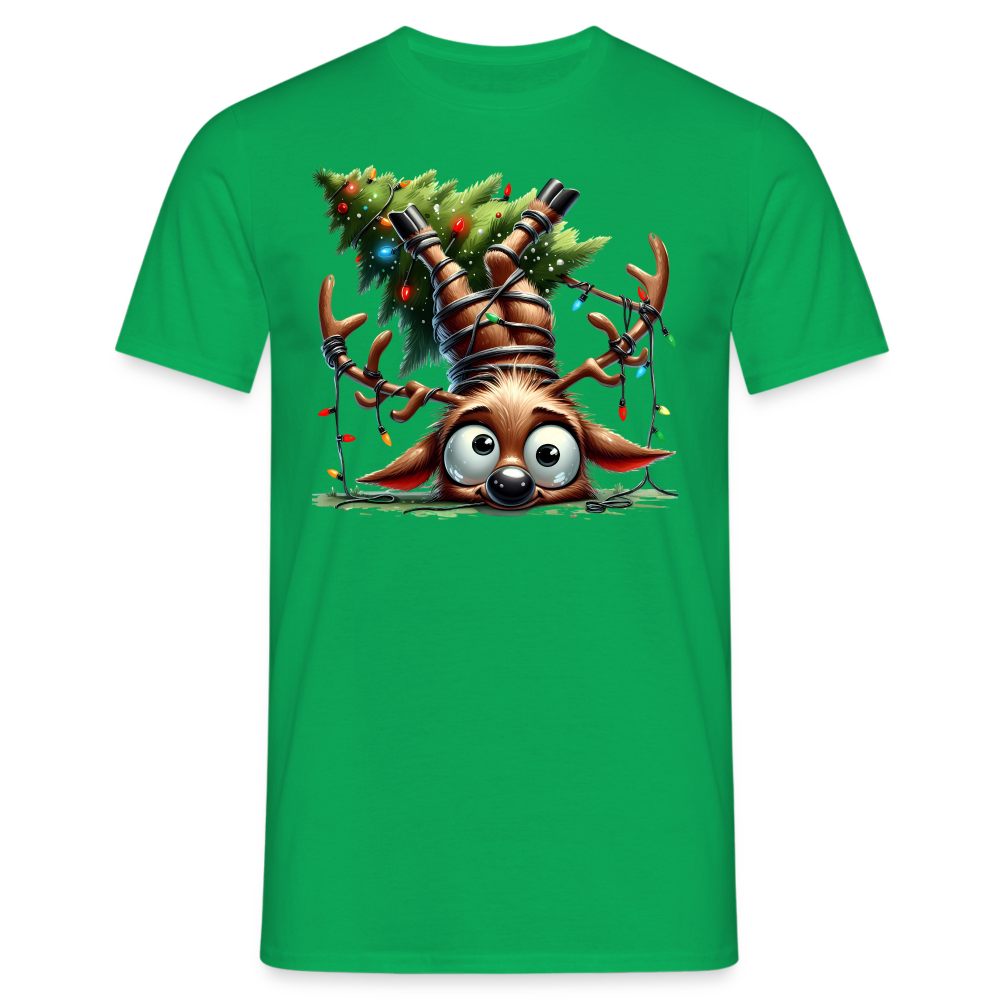 Weihnachten Witziges Rentier mit Weihnachtsbaum Lustiges Weihnachts T-Shirt - Kelly Green