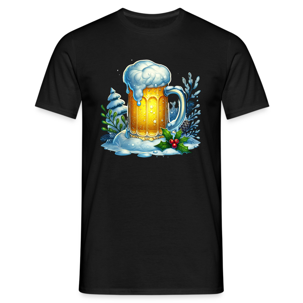 Bier Lustiges Weihnachts T-Shirt - Schwarz