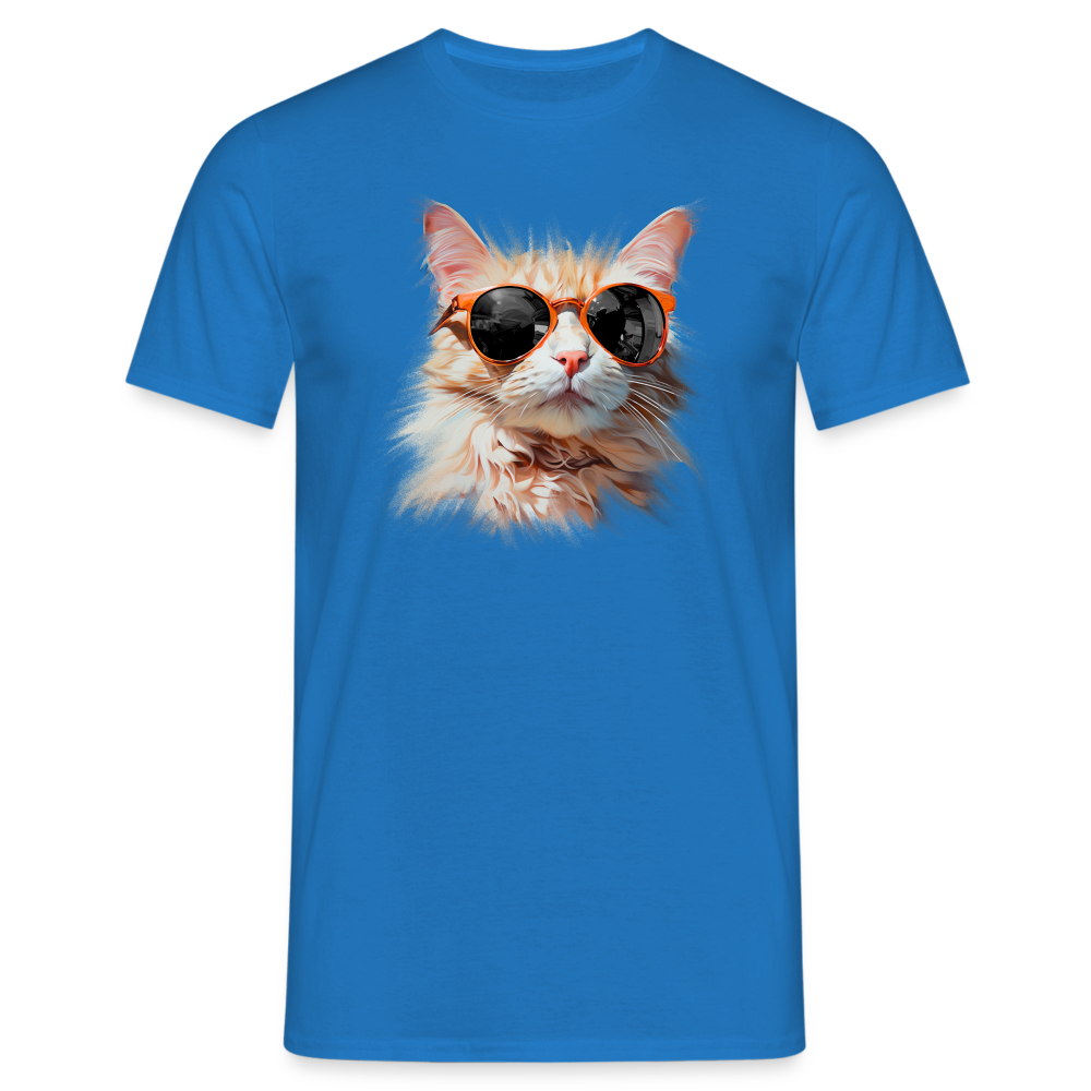 Lustige Katze mit Sonnenbrille - Lustiges Katzen T-Shirt - Royalblau