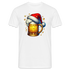 Weihnachten Bier mit Santa Weihnachtsmann Mütze Lustiges Weihnachts T-Shirt - Weiß