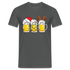 Weihnachten Weihnachtsmann Santa Rentier Bier Lustiges Weihnachts T-Shirt - Anthrazit