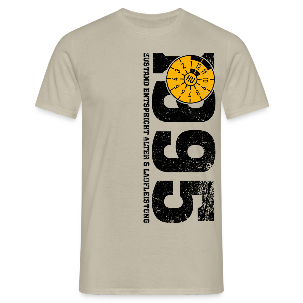 Geburtstag Jahrgang 1965 Zustand TÜV Lustiges Mechaniker Geschenk T-Shirt - Sandbeige