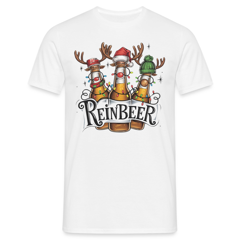 Weihnachten Witziges Rentier Bier Reinbeer Lustiges Weihnachts T-Shirt - Weiß