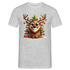 Weihnachten Süßes Rentier mit Weihnachtsbaum Lustiges Weihnachts T-Shirt - Grau meliert