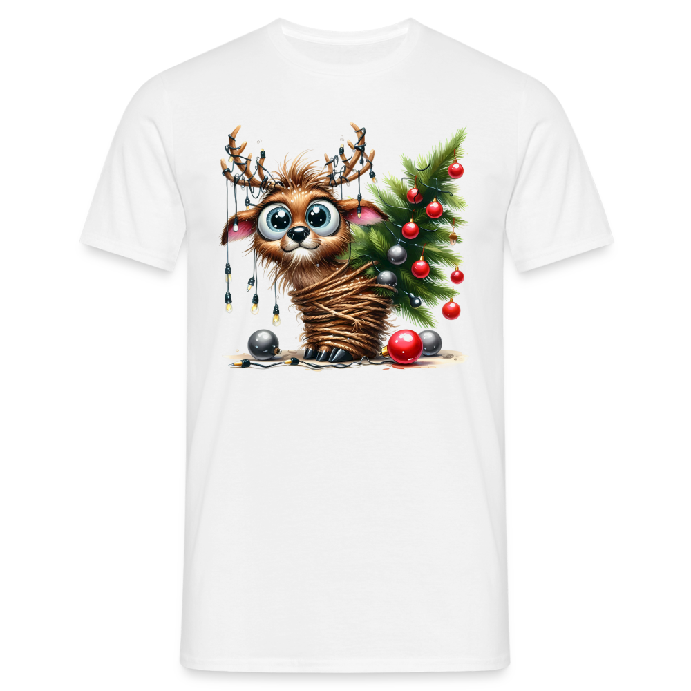 Weihnachten Süßes Rentier mit Weihnachtsbaum Lustiges Weihnachts T-Shirt - Weiß