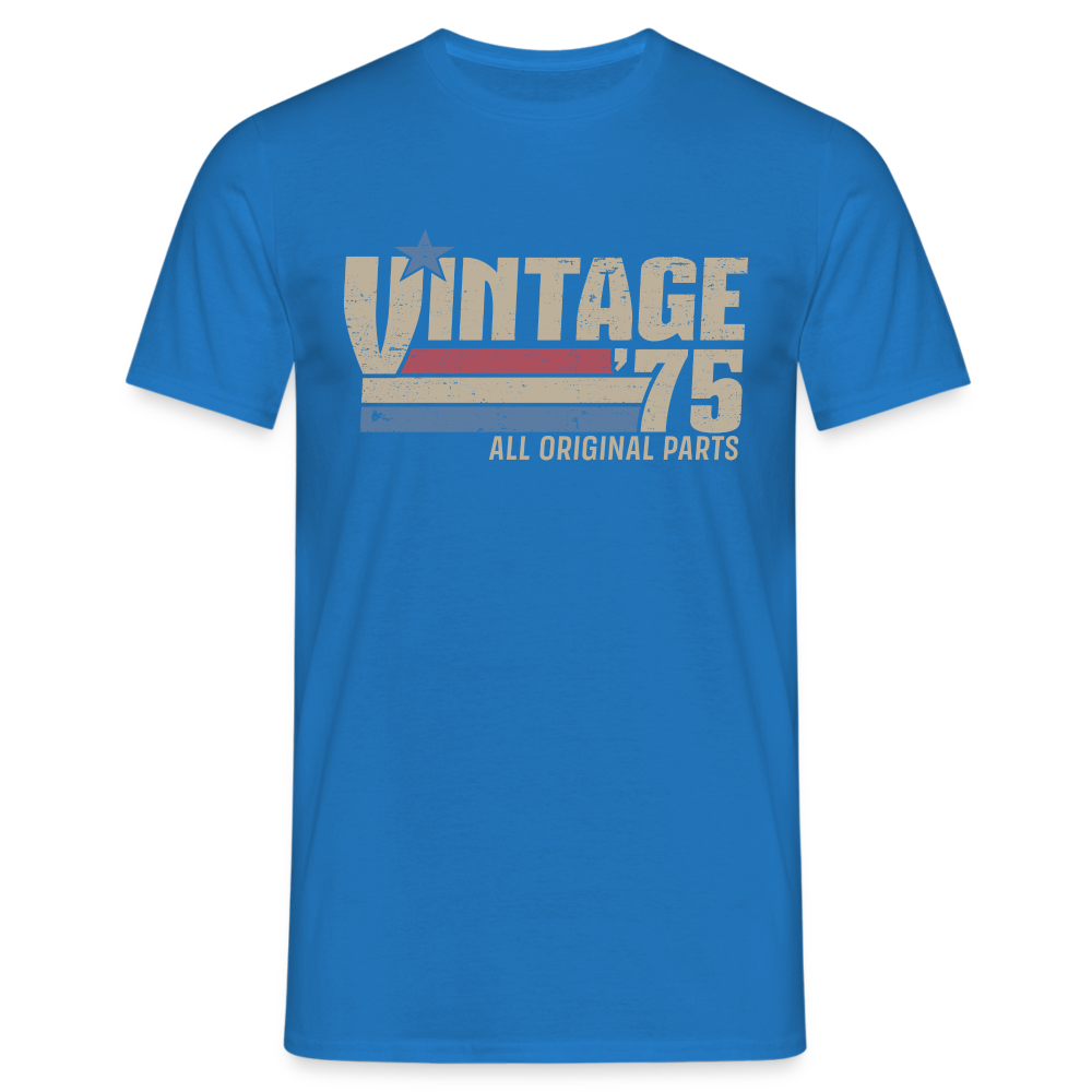 50. Geburtstag Jahrgang 1975 Vintage 75 Original Parts Retro Geschenk T-Shirt - Royalblau