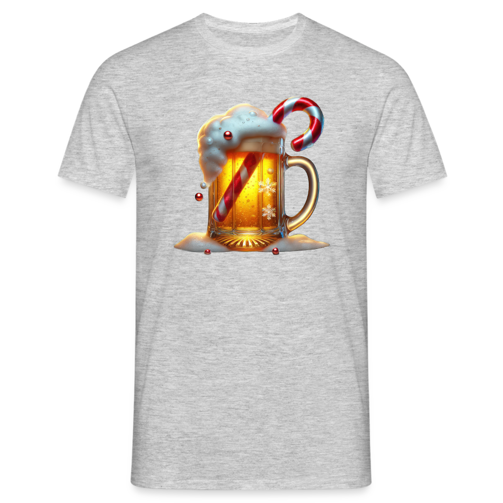 Weihnachten Bier Lustiges Weihnachts T-Shirt - Grau meliert