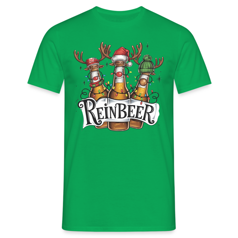 Weihnachten Witziges Rentier Bier Reinbeer Lustiges Weihnachts T-Shirt - Kelly Green