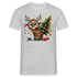 Weihnachten Süßes Rentier mit Weihnachtsbaum Lustiges Weihnachts T-Shirt - Grau meliert