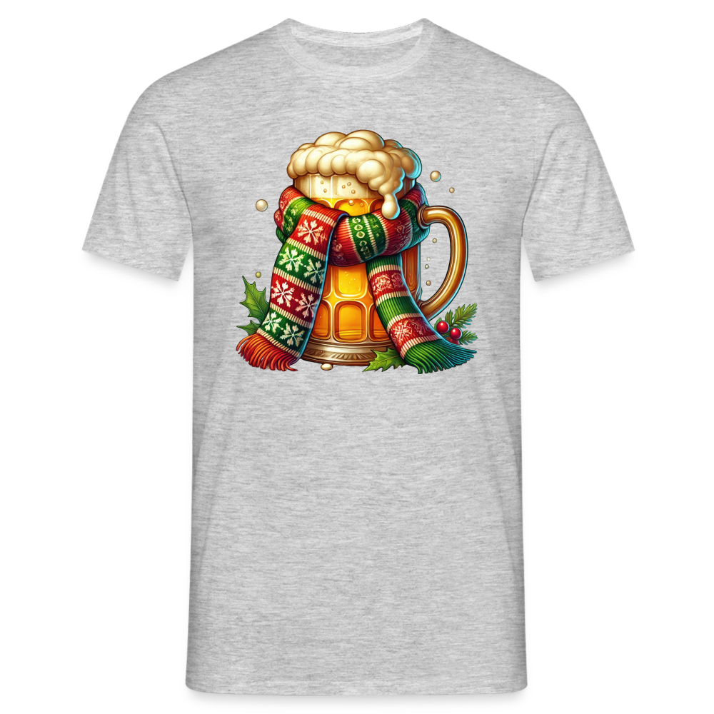 Weihnachten Kostüm Bier Lustiges Weihnachts T-Shirt - Grau meliert