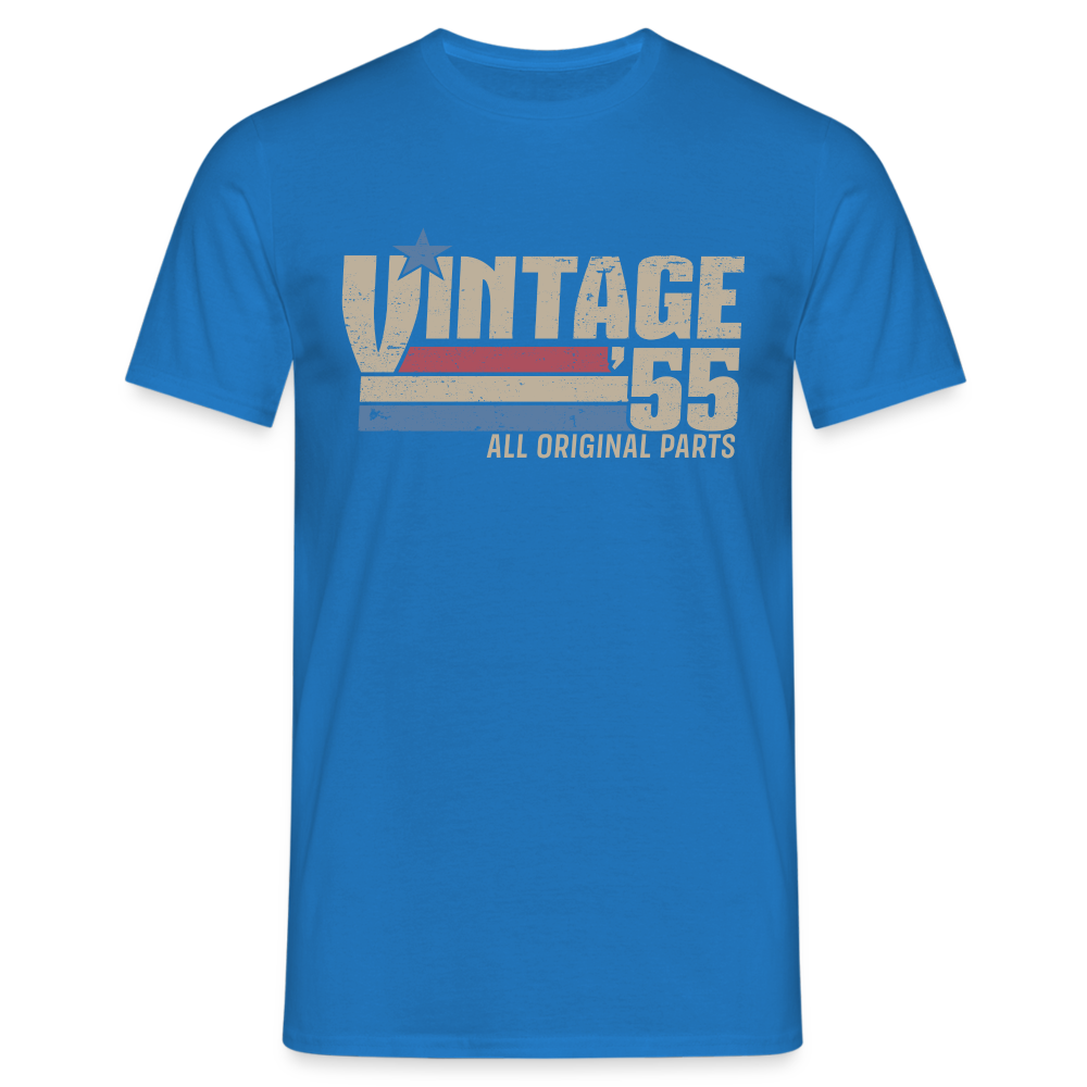 70. Geburtstag Jahrgang 1955 Vintage 55 Original Parts Retro Geschenk T-Shirt - Royalblau