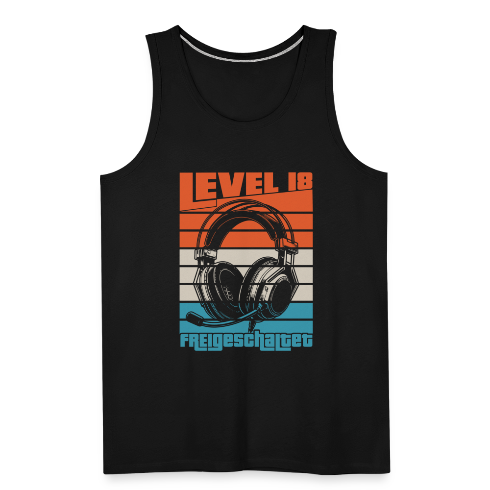 18. Geburtstag LEVEL 18 freigeschaltet Gamer Gaming - Lustiges Geschenk Tank Top - Schwarz