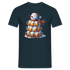 Weihnachten Schneemann mit Bier Lustiges Weihnachts T-Shirt - Navy