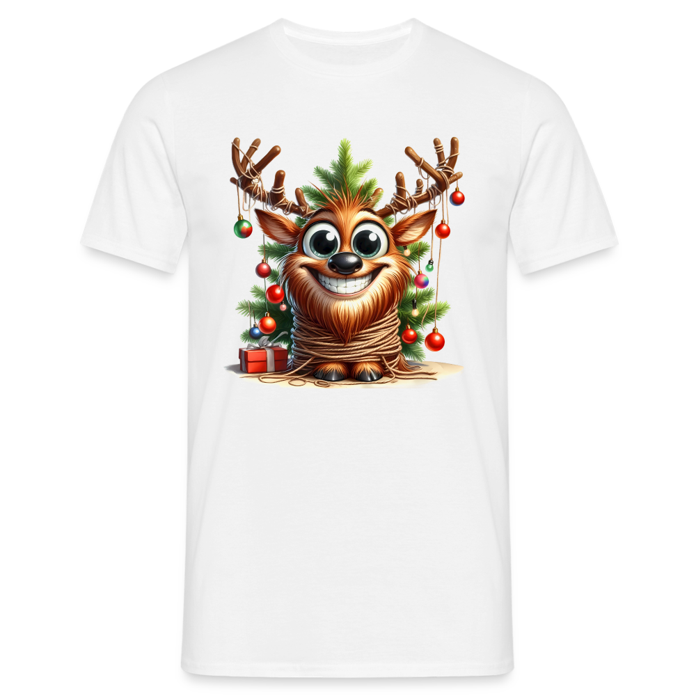 Weihnachten Süßes Rentier mit Weihnachtsbaum Lustiges Weihnachts T-Shirt - Weiß