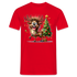 Weihnachten Witziges Rentier mit Weihnachtsbaum Lichterkette Lustiges Weihnachts T-Shirt - Rot