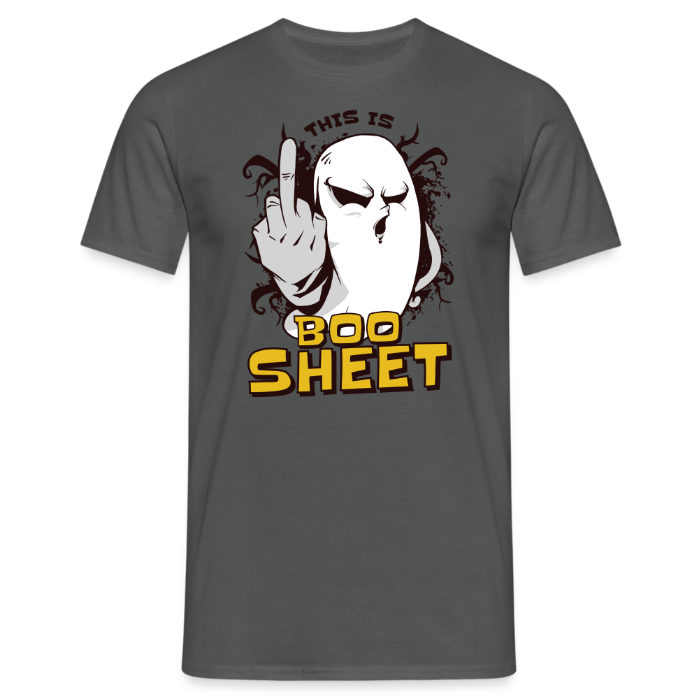 Halloween Geist Mittelfinger Boo Sheet - Lustiges Halloween T-Shirt - Anthrazit