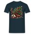 Weihnachten Lustiges Rentier Liegt unter Weihnachtsbaum Lustiges Weihnachts T-Shirt - Navy