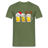 Weihnachten Weihnachtsmann Santa Rentier Bier Lustiges Weihnachts T-Shirt - Militärgrün