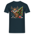 Weihnachten Süßes Rentier mit Weihnachtsbaum Lustiges Weihnachts T-Shirt - Navy