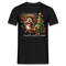 Weihnachten Witziges Rentier mit Weihnachtsbaum Lichterkette Lustiges Weihnachts T-Shirt - Schwarz