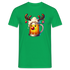 Weihnachten Rentier Bier Bierglas Mit Geweih Lustiges Weihnachts T-Shirt - Kelly Green