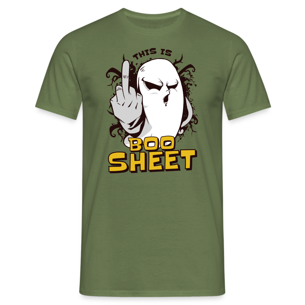 Halloween Geist Mittelfinger Boo Sheet - Lustiges Halloween T-Shirt - Militärgrün