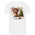 Weihnachten Witziges Rentier mit Weihnachtsbaum Lichterkette Lustiges Weihnachts T-Shirt - Weiß