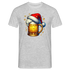 Weihnachten Bier mit Santa Weihnachtsmann Mütze Lustiges Weihnachts T-Shirt - Grau meliert