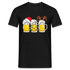 Weihnachten Weihnachtsmann Santa Rentier Bier Lustiges Weihnachts T-Shirt - Schwarz