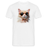 Lustige Katze mit Sonnenbrille - Lustiges Katzen T-Shirt - Weiß