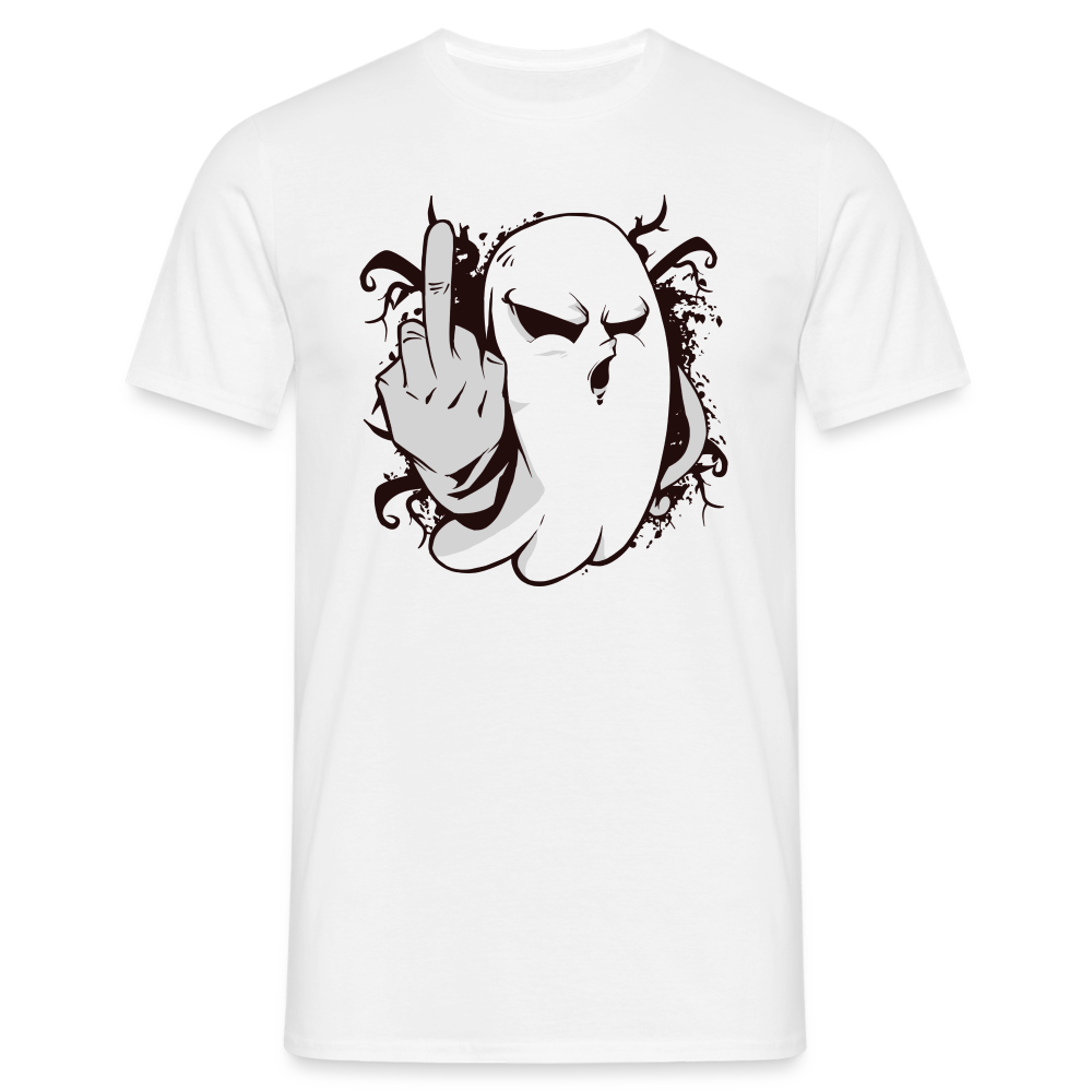 Halloween Geist Mittelfinger - Lustiges Halloween T-Shirt - Weiß