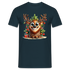 Weihnachten Süßes Rentier mit Weihnachtsbaum Lustiges Weihnachts T-Shirt - Navy