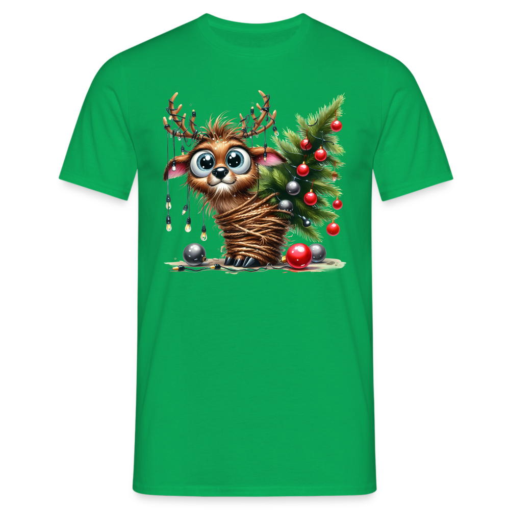 Weihnachten Süßes Rentier mit Weihnachtsbaum Lustiges Weihnachts T-Shirt - Kelly Green