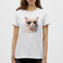 Lustige Katze mit Sonnenbrille - Lustiges Katzen Damen T-Shirt - Weiß