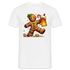 Lebkuchen Gingerbread mit Bier Lustiges Weihnachts T-Shirt - Weiß