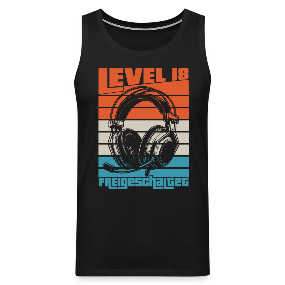 18. Geburtstag LEVEL 18 freigeschaltet Gamer Gaming - Lustiges Geschenk Tank Top - Schwarz