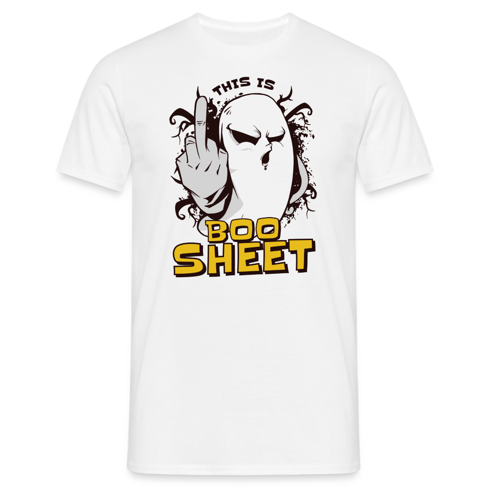 Halloween Geist Mittelfinger Boo Sheet - Lustiges Halloween T-Shirt - Weiß