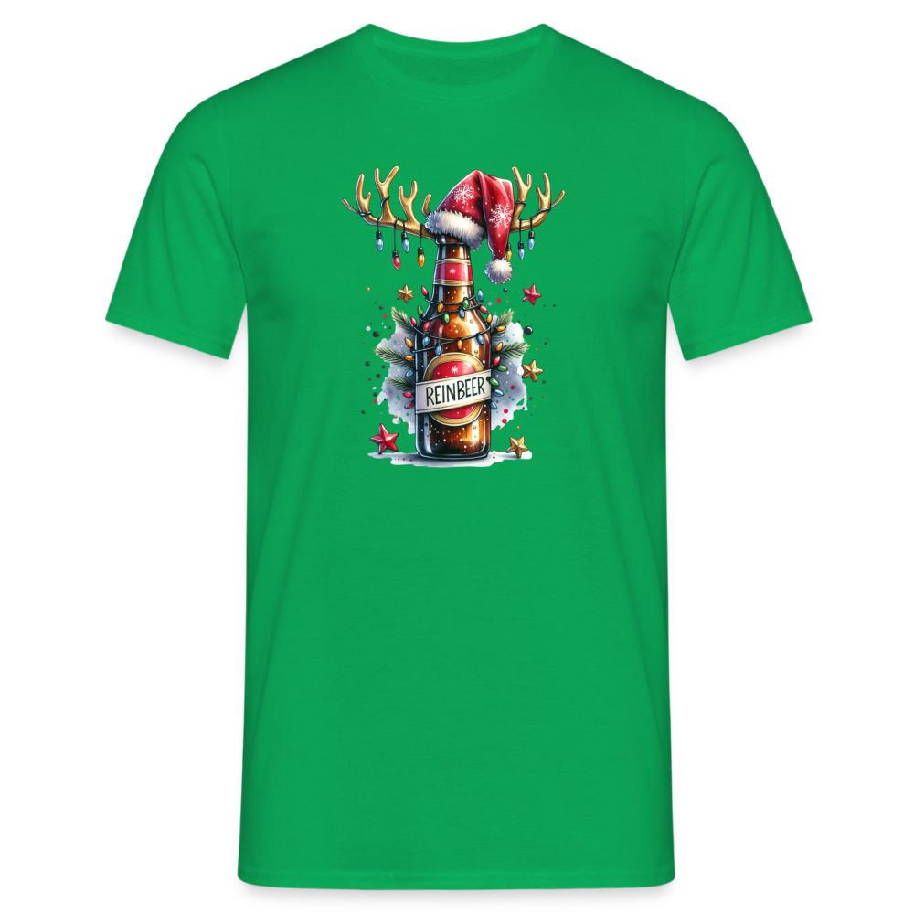 Weihnachten Rentier Bier Reinbeer Lustiges Weihnachts T-Shirt - Kelly Green