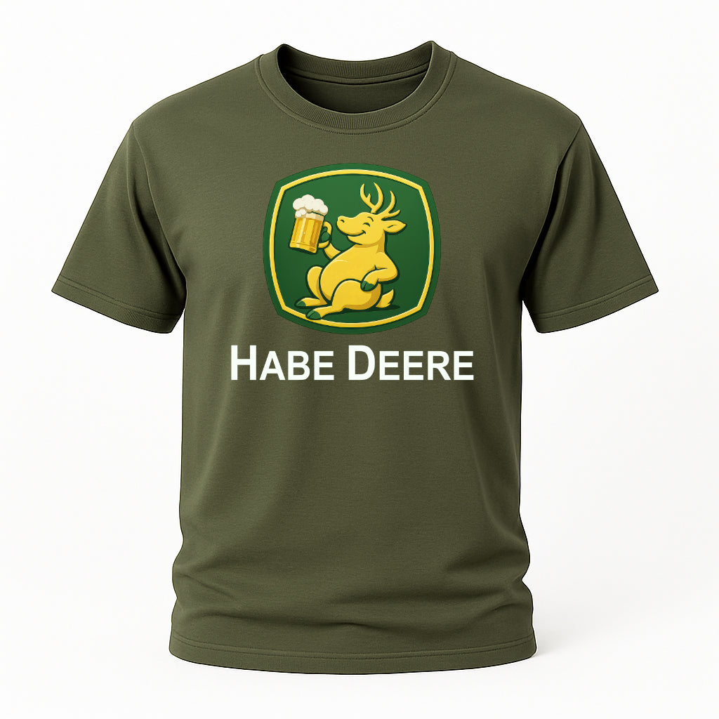 Trinkender Hirsch – Habe Deere Bier Logo Lustiges Parodie T-Shirt