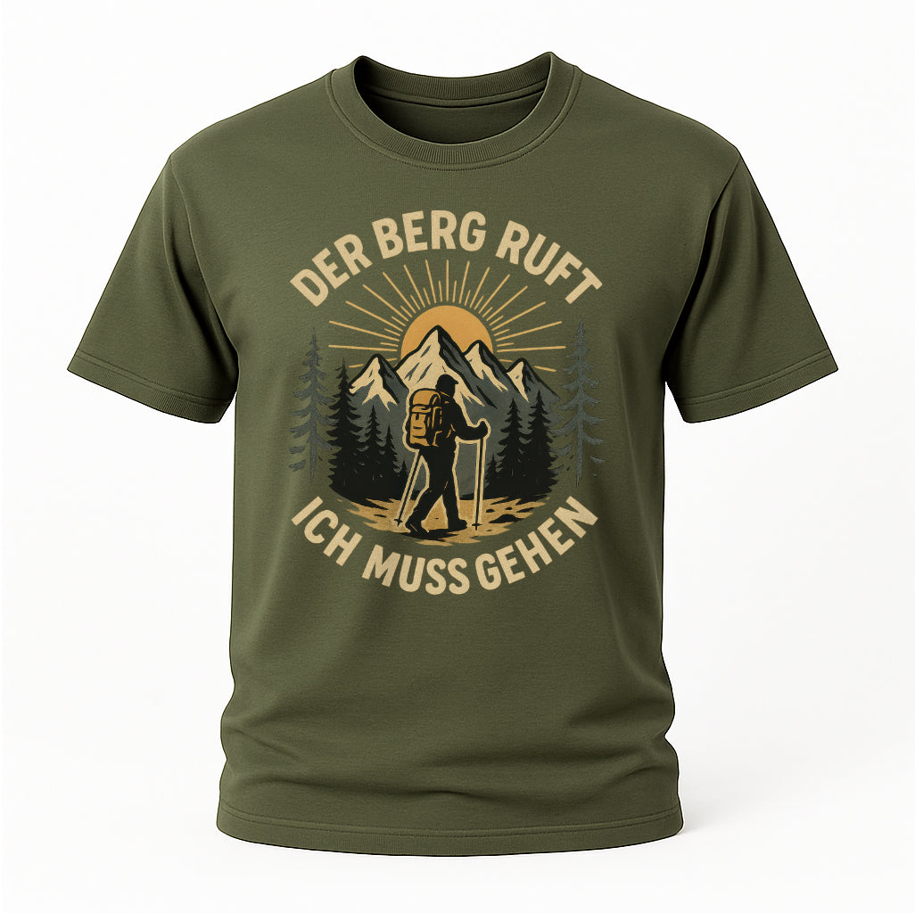 Wandern Berge Shirt - Bergmensch - Der Berg Ruft Lustiges T-Shirt