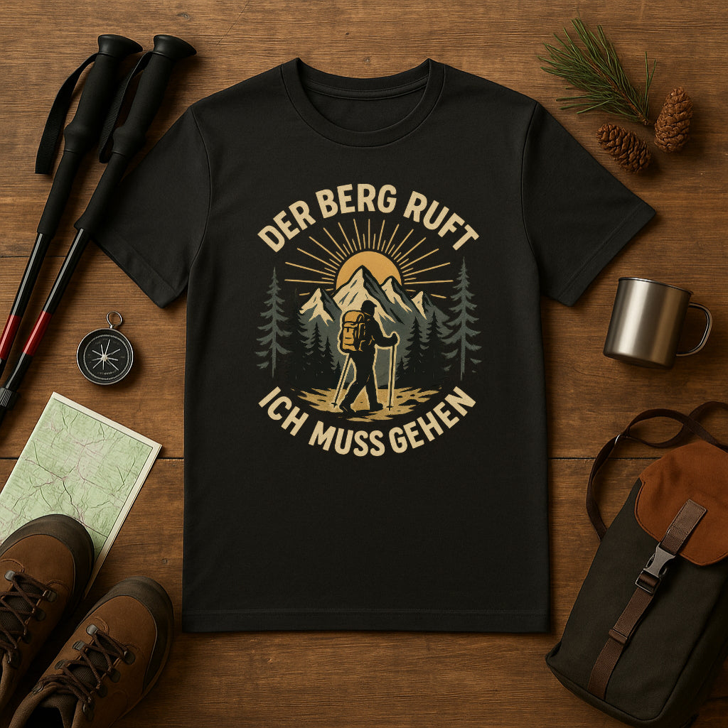 Wandern Berge Shirt - Bergmensch - Der Berg Ruft Lustiges T-Shirt