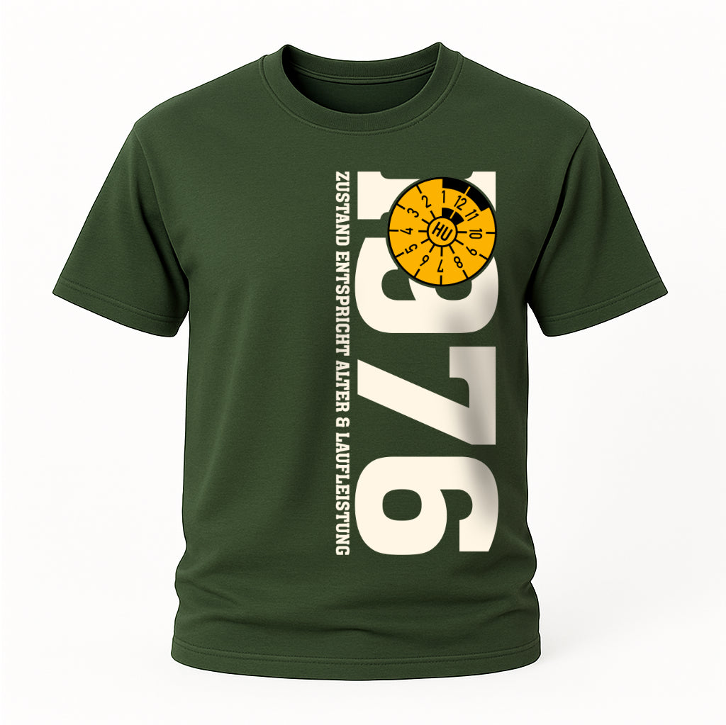 50. Geburtstag 1976 Zustand entspricht Alter und Laufleistung TÜV Lustiges Mechaniker Geschenk T-Shirt