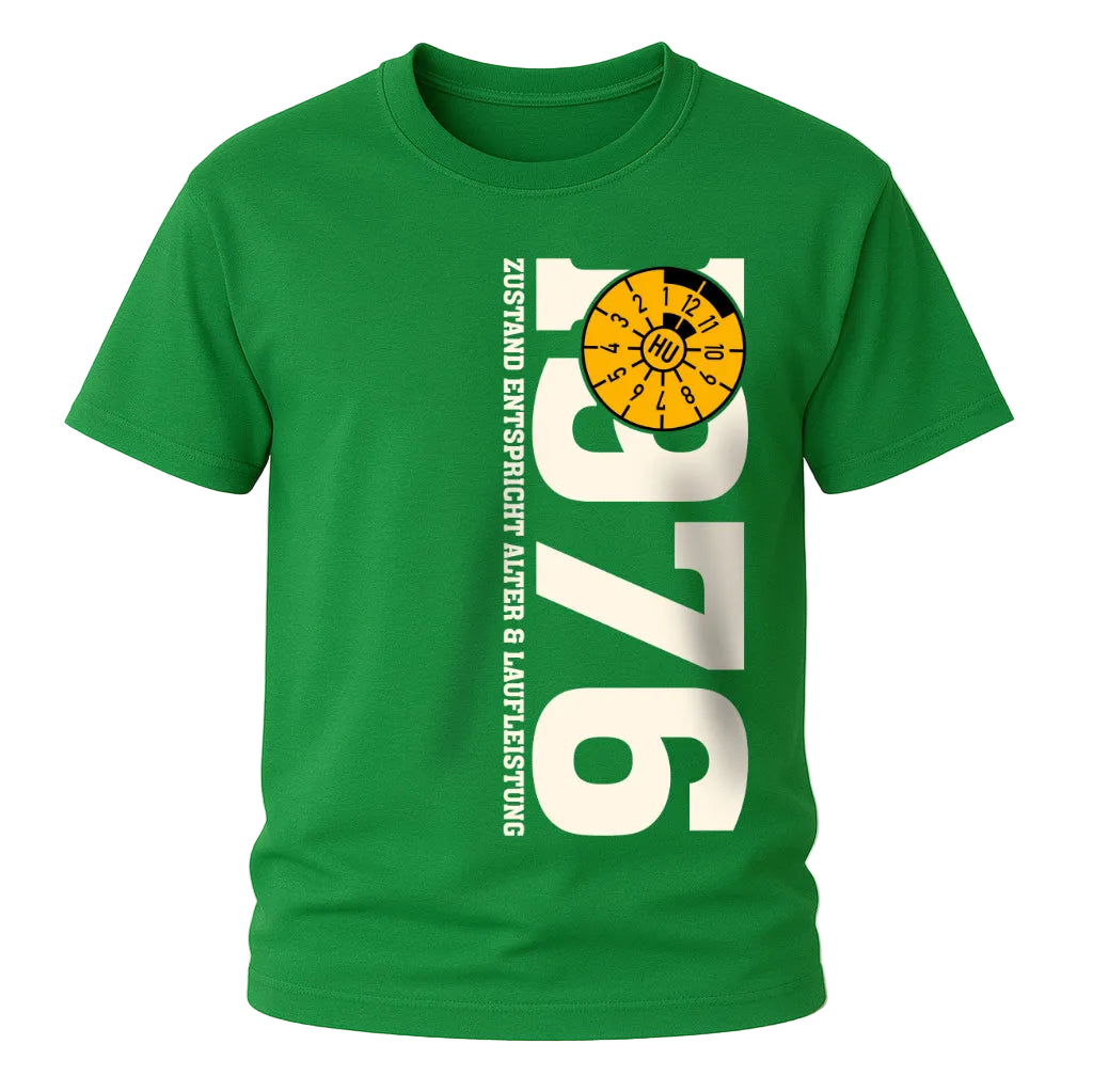 50. Geburtstag 1976 Zustand entspricht Alter und Laufleistung TÜV Lustiges Mechaniker Geschenk T-Shirt