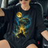 Heulender Frosch T-Shirt Lustig, Wolf Moon Parodie Shirt, Oversized Frosch Geschenk für Sie & Ihn, Epic Frog Meme Grafik Oberteil