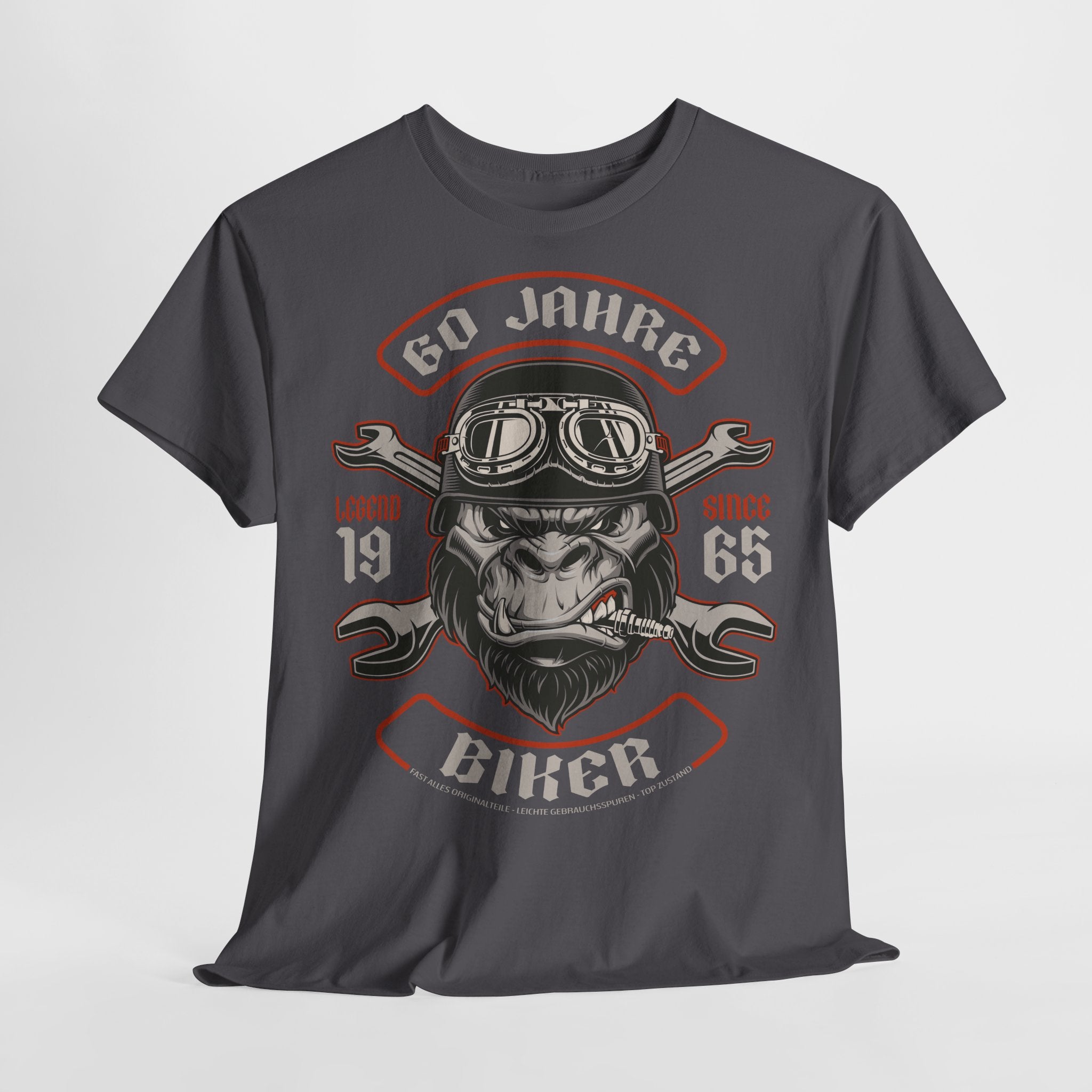 Biker 60. Geburtstag - Motorradfahrer Biker 1965 Gorilla Geschenk T- Shirt