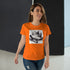 Funny Lazy Cat with Middle Finger - Women's T-Shirt