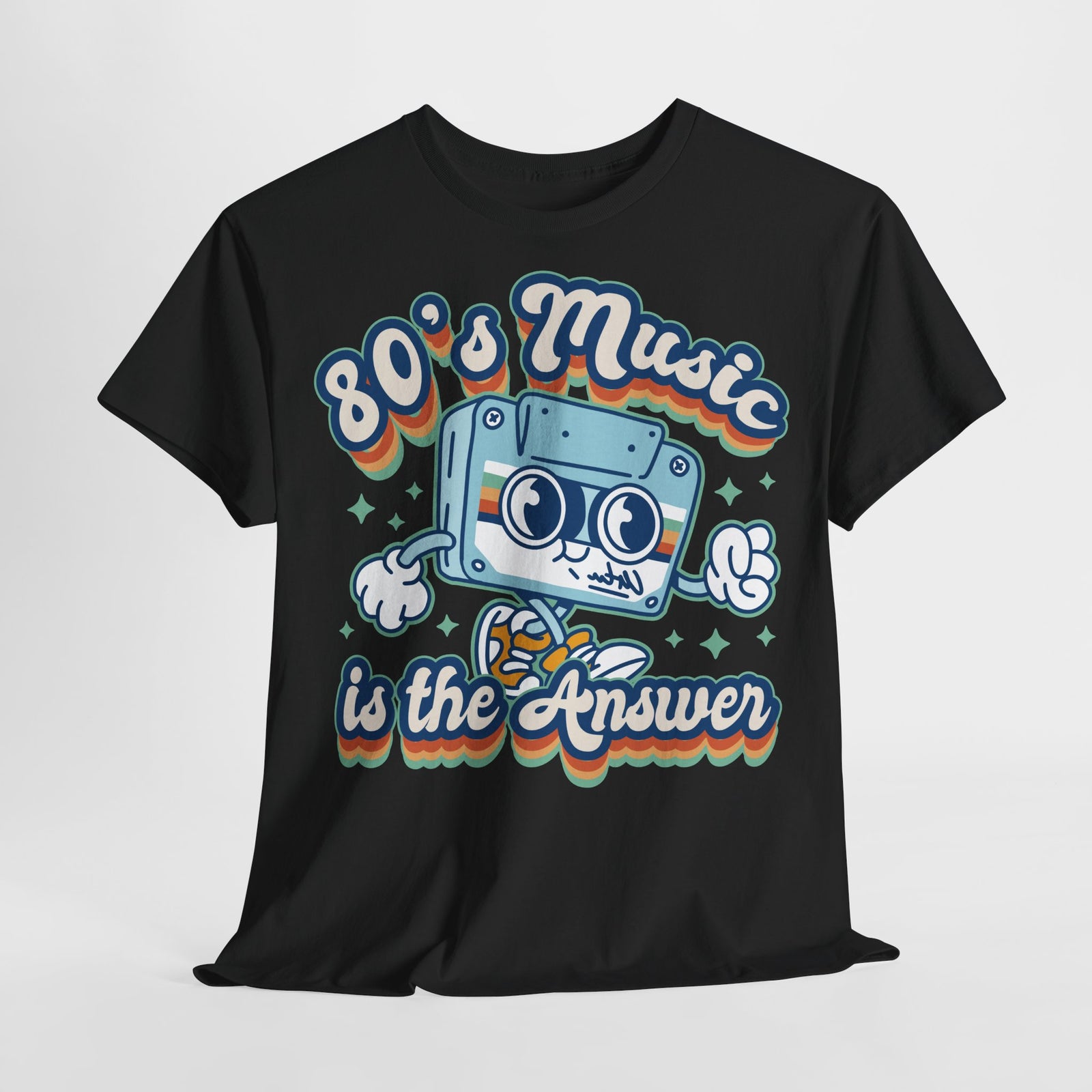 80er Musik Retro Style - Kassette - 80s MUSIC IS THE ANSWER - Musik Liebhaber - Unisex Shirt