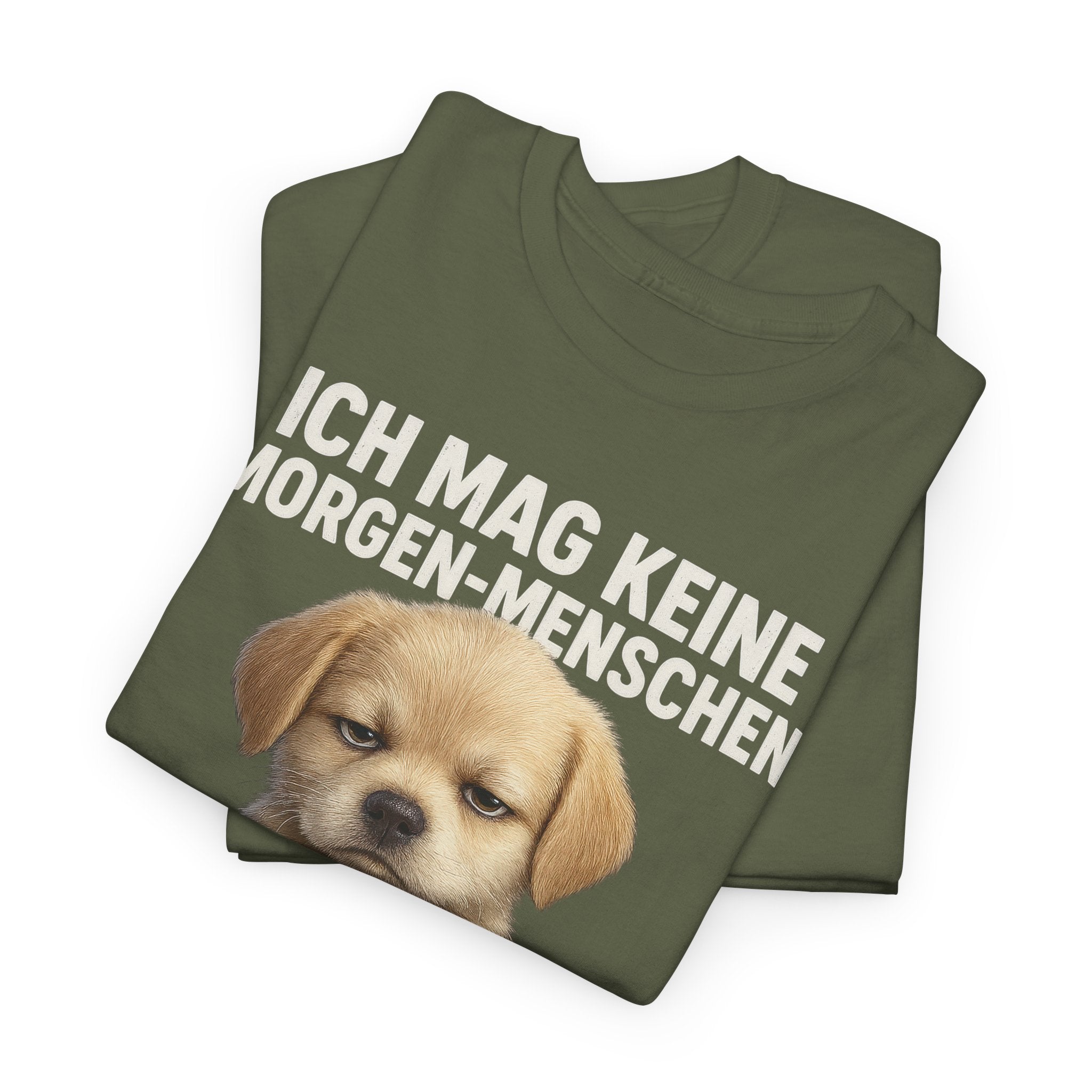 Mürrischer Hundewelpe und Morgenhasser – Lustiges Kaffee Shirt für Morgenmuffel
